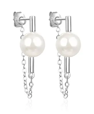 Agato AGT-E042P-P Freshwater Pearl Silver Drop Earrings