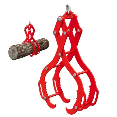 Garvee 32 Inch Log Lifting Tongs Heavy Duty Steel 4 Serrated Claw Hooks Swivel Handles for Tractors Trucks Lumber Skidding