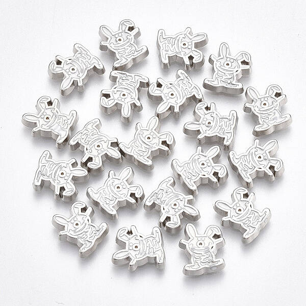 Alloy Enamel Bunny Cabochons