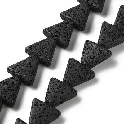 Triangle Dyed Natural Lava Rock Beads Strands