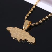 Jamaica Flag Map Pendant Necklaces Stainless Steel Jamaican Jewelry Fashion Gift