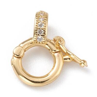 Brass Micro Pave Clear Cubic Zirconia Twister Clasps