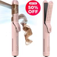 2025 NEW 2-in-1 straightener and curler, anti scald curling iron 1.25 inches, 360 ° air conditioning, 5-speed temperature an...