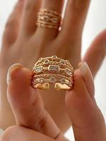 Women's Elegant Artificial Zircon Decorated Ring, Exquisite Trendy Ring, Fashionable Jewelry for Women As Gift