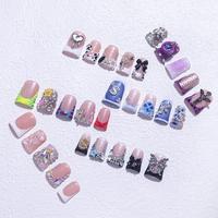 Y2K Style Duckbill Shaped Fake Nails with Nail File & Tape, Fashion Press on Nails for Women & Girls DIY Nail Art, Elegant St...