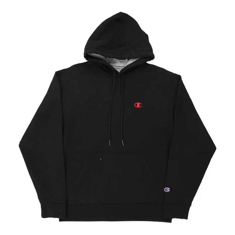 Champion Hoodie - Medium Black Cotton Blend