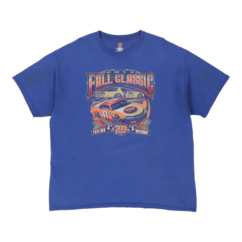 Yakima Speedway 2017 Hanes Nascar T-Shirt - 2XL Blue Cotton