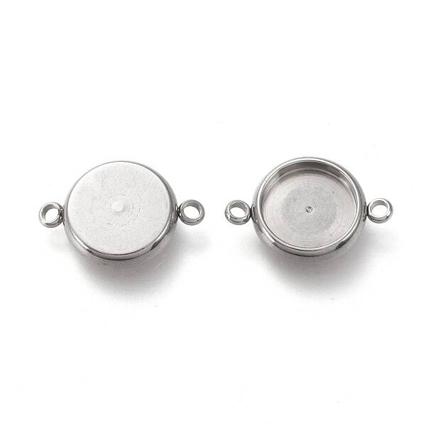 Non-Tarnish 304 Stainless Steel Cabochon Connector Settings
