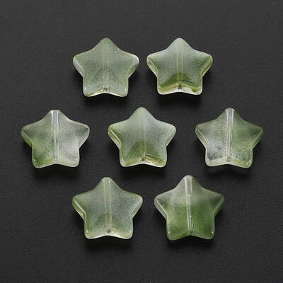 Two Tone Transparent Spray Painted Glass Beads