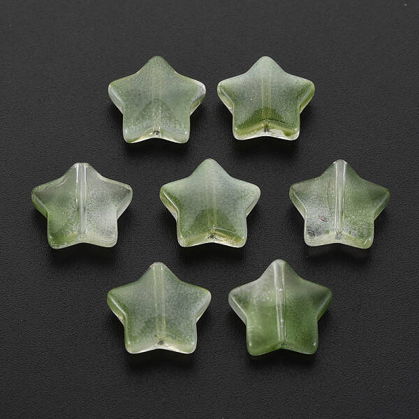 Two Tone Transparent Spray Painted Glass Beads
