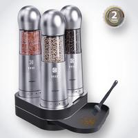 COSPRO 3-in-1 Electric Salt & Pepper Grinder Set with Wireless Charger