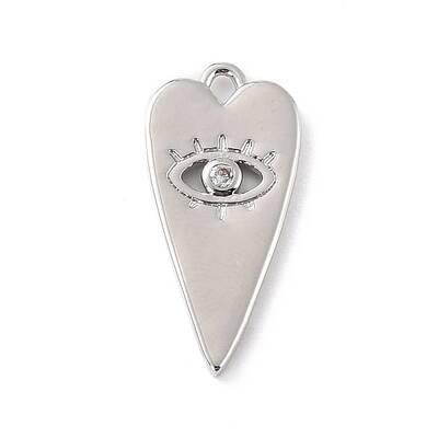 Eco-Friendly Brass Micro Pave Clear Cubic Zirconia Pendants