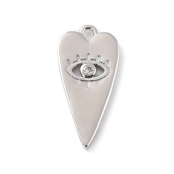 Eco-Friendly Brass Micro Pave Clear Cubic Zirconia Pendants