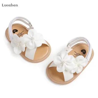 Baby Girls Toddler Summer Sandals Cute Flower Flat Shoes Non-slip Sole Baby Toddler Shoes
