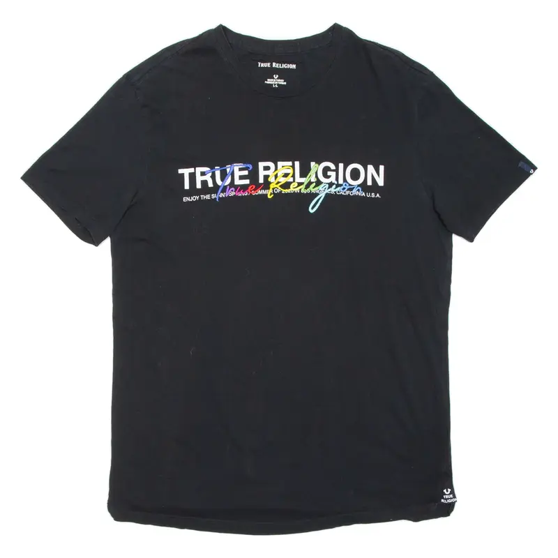 TRUE RELIGION Mens T-Shirt Black L