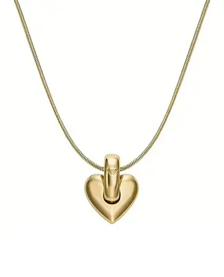 Emporio Armani Collana Placcata Oro Con Ciondolo A Cuore Egs3265710