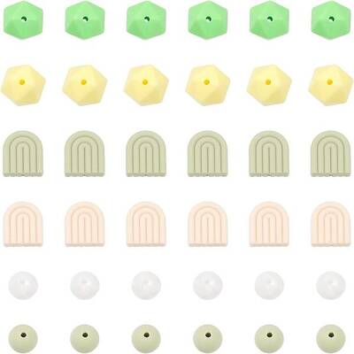 6 Style Food Grade Eco-Friendly Silicone Beads
