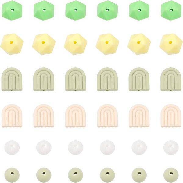 6 Style Food Grade Eco-Friendly Silicone Beads