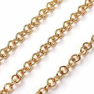PVD Vacuum Plating 304 Stainless Steel Rolo Chains