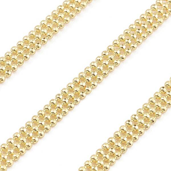 Brass Triple Line Ball Beaded Chains