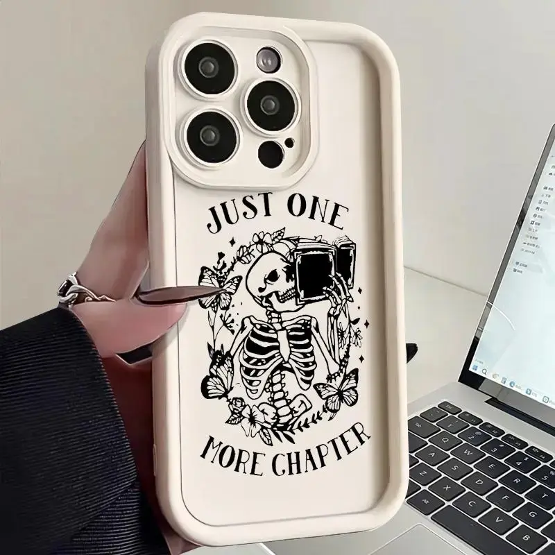 Skeleton & Butterfly Pattern Phone Case with Lens Protector, 1 Count Full Body Shockproof Phone Protective Cover, Phone Acces...