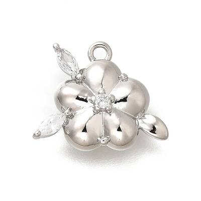 Brass Micro Pave Cubic Zirconia Pendants