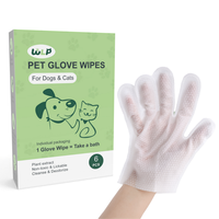 WLP Cleaning and Deodorizing Glove Wipes for Dogs & Cats, Suitable for Sensitive Areas, Safe for Licking, Pet Grooming Bath W...