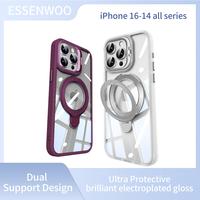 ESSENWOO Cover Smartphone - Dual Stand Shockproof Case, MagSafe Compatible for iPhone 16/15/14/13 Pro Max