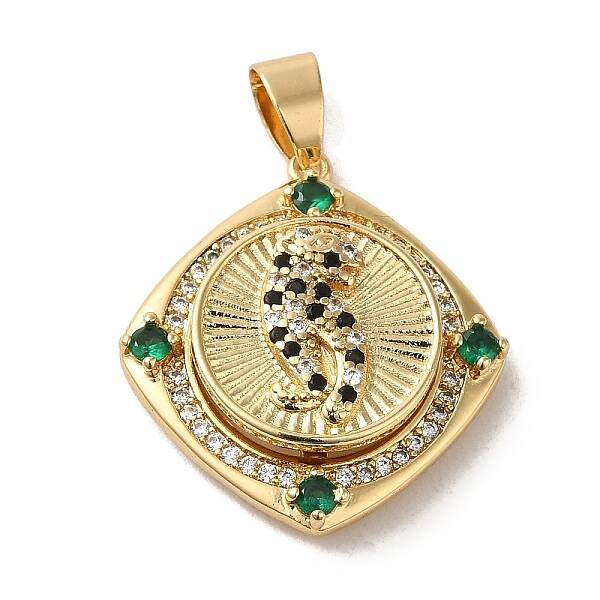 Brass Micro Pave Cubic Zirconia Pendants