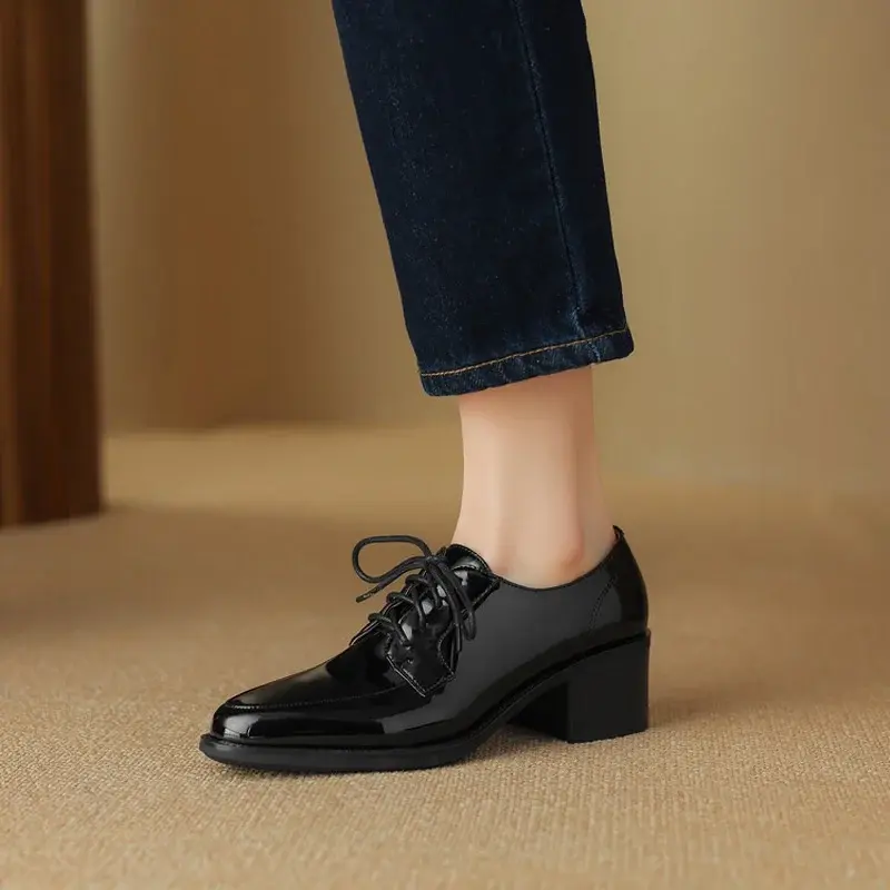 CHIKO Jenna Round Toe Block Heels Oxfords Shoes