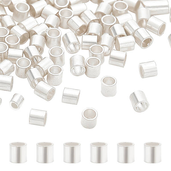 100Pcs 925 Sterling Silver Crimp Beads
