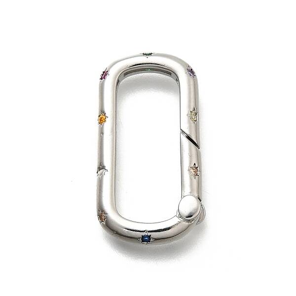 Brass Micro Pave Cubic Zirconia Spring Gate Rings