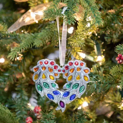 Rainbows & Paws Ornament - Paw Print Over the Rainbow