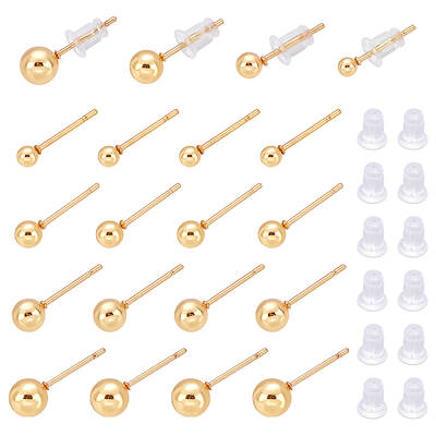 PVD Vacuum Plating 304 Stainless Steel Ball Stud Earrings