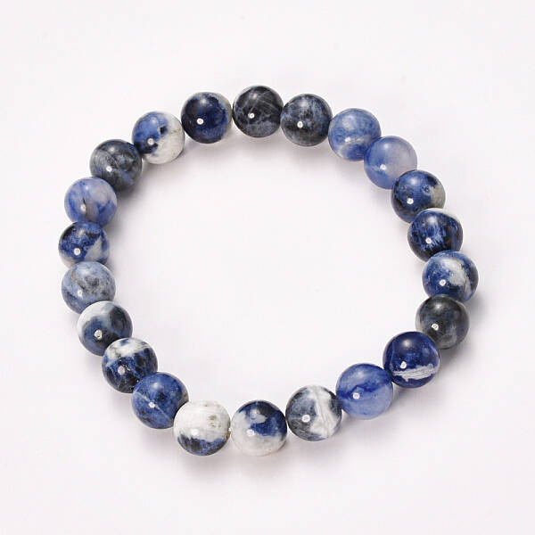 Natural Sodalite Beaded Stretch Bracelets