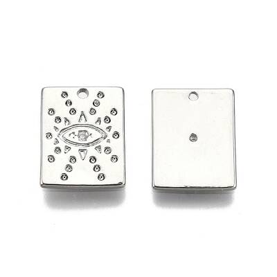Brass Micro Pave Clear Cubic Zirconia Charms