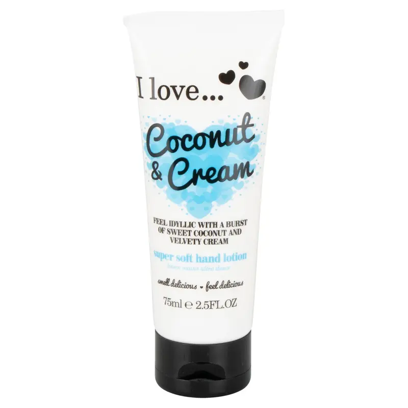 I Love, I Love..., Moisturizing, Hand Lotion, Coconut and Cream, 75 ml
