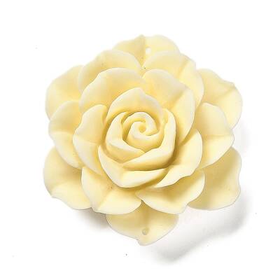 Synthetic Shell Dyed Carved Flower Connector Charms