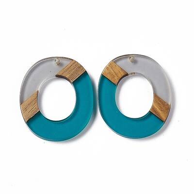 Transparent Resin & Walnut Wood Pendants