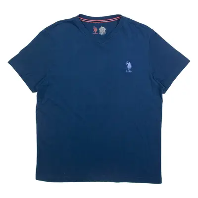 POLO ASSN Mens T-Shirt Blue V-Neck L