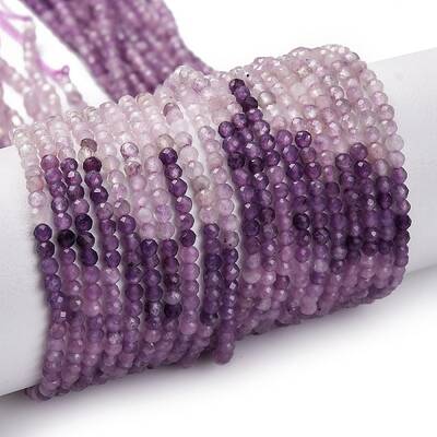 Gradient Color Natural Amethyst Beads Strands