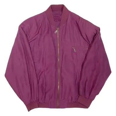 Mens Bomber Jacket Purple Silk L