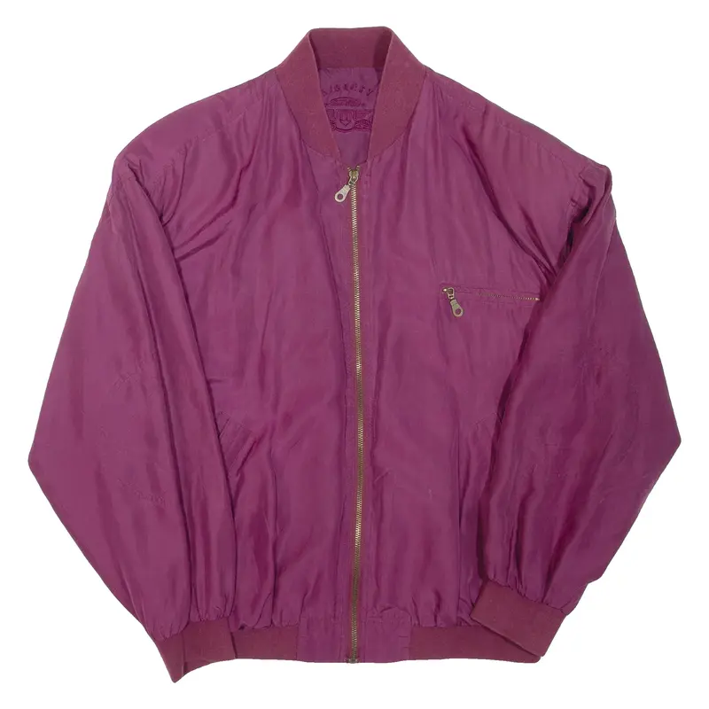 Mens Bomber Jacket Purple Silk L