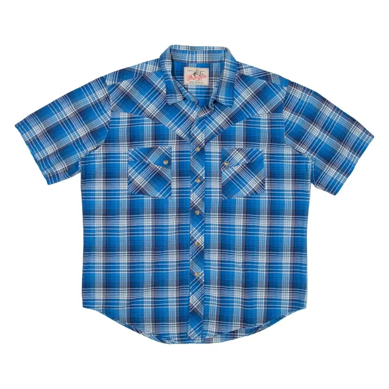 WRANGLER Mens Shirt Blue Check L