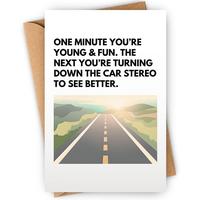 Funny Birthday Card with Envelope, 1/3/5 Counts Road Pattern Greeting Card, Birthday Gift for Friend & Family