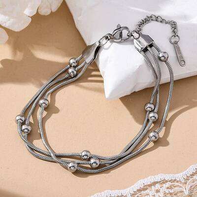 Stainless Steel Multi-strand Ball Bracelets