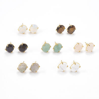 Natural & Synthetic Gemstone Stud Earrings
