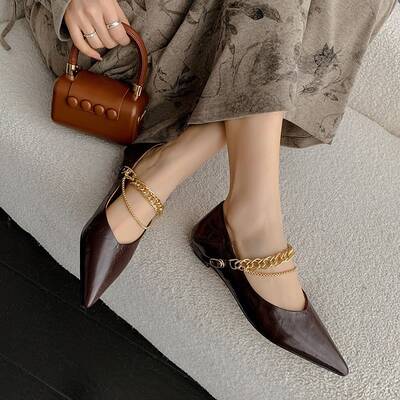 CHIKO Naroa Pointy Toe Block Heels Mary Jane Shoes