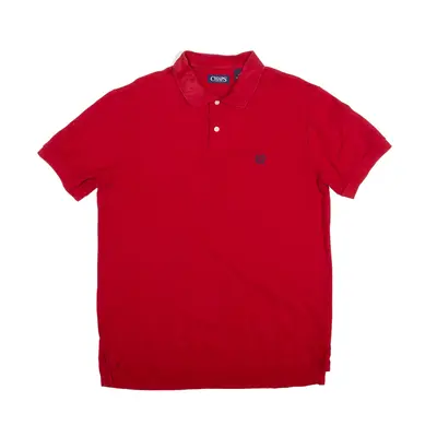 CHAPS Polo Shirt Red Short Sleeve Mens L