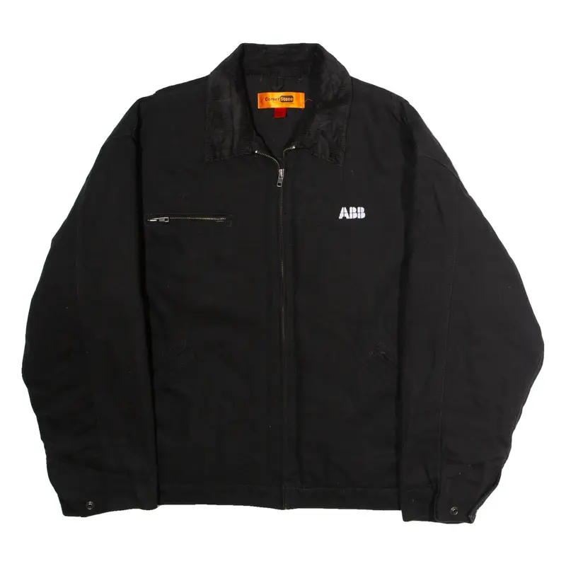 CORNERSTONE ABB Mens Workwear Jacket Black Canvas 2XL